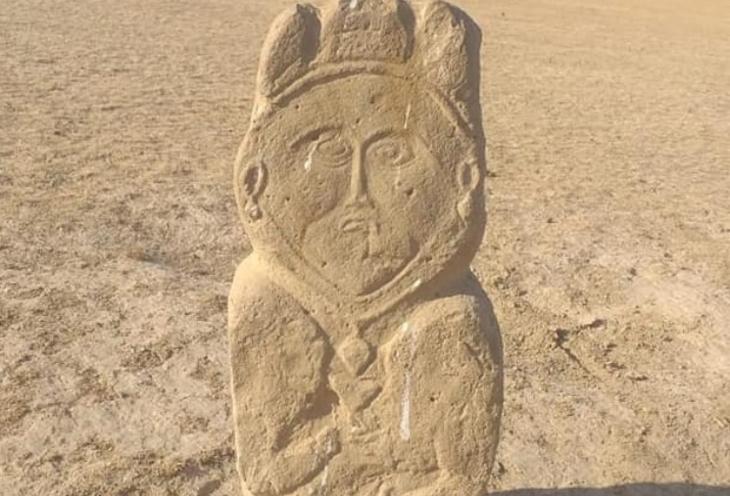 Kazakistan'da eski Türk dönemine ait taş heykel bulundu